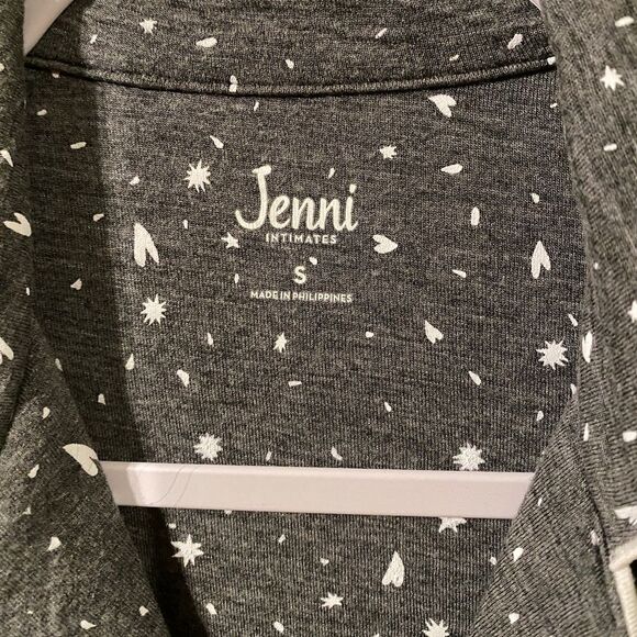 Jenni Intimates Pajama Set Gray White Print Women's Medium - Picture 7 of 11